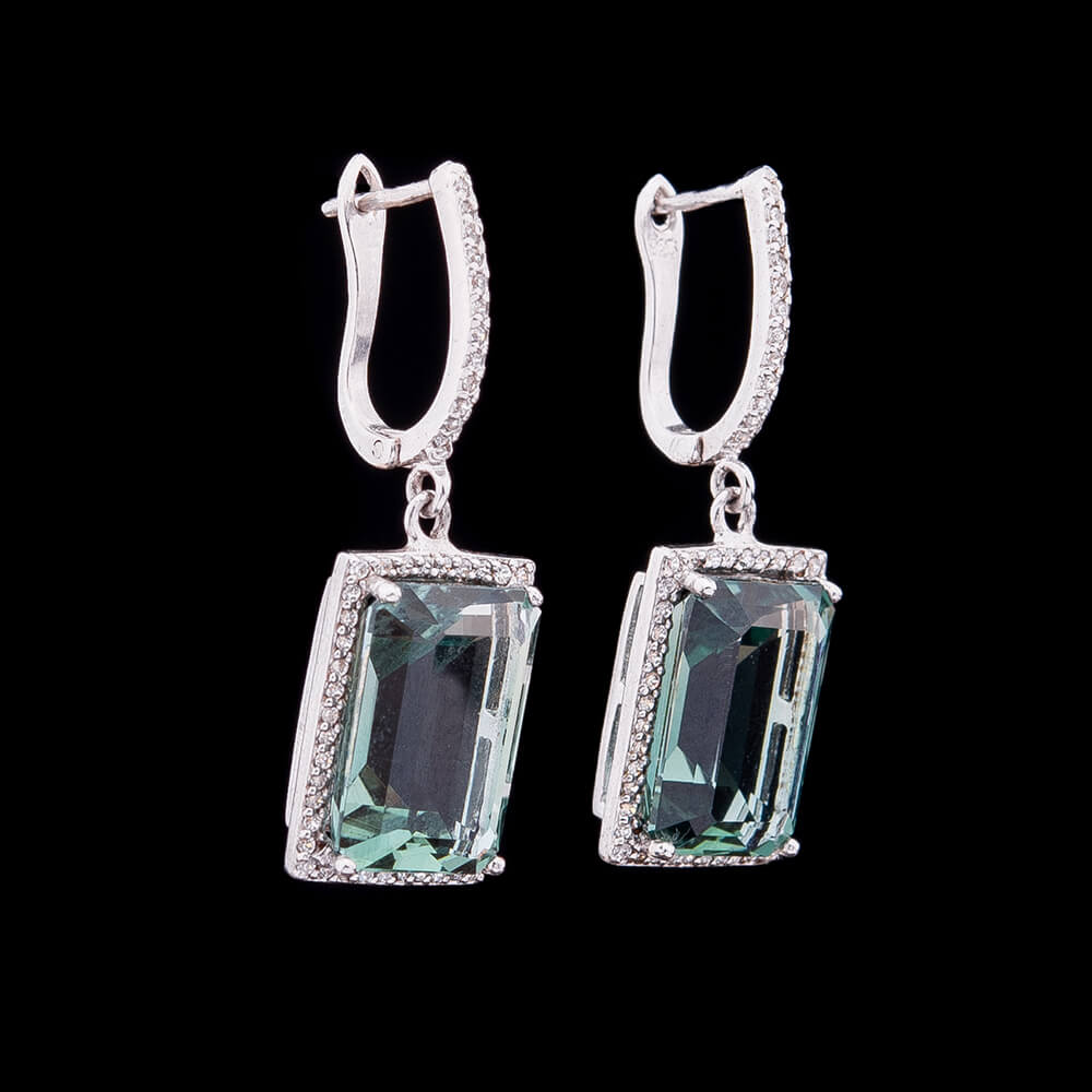 

Срібні сережки з фіанітами Oniks срібний