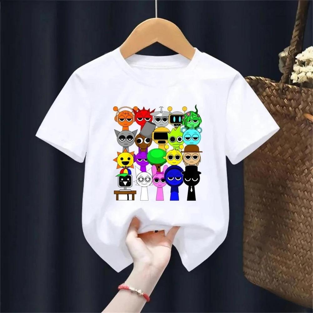 Summer Cartoon Anime Game Kids T-shirt Short Sleeve Baby Top Fun Girls T-shirt 100