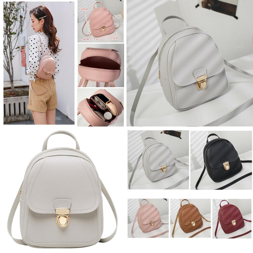 Girls Mini Women Backpack Pu Leather Rucksack Schoolbag Handbag Shoulder Bags