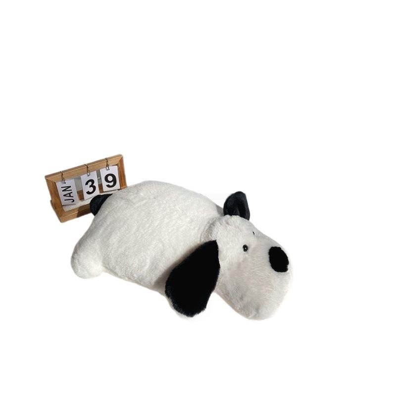 Cute Black and White Dog Plush Pillow - Soft Sleep Companion and Birthday Gift