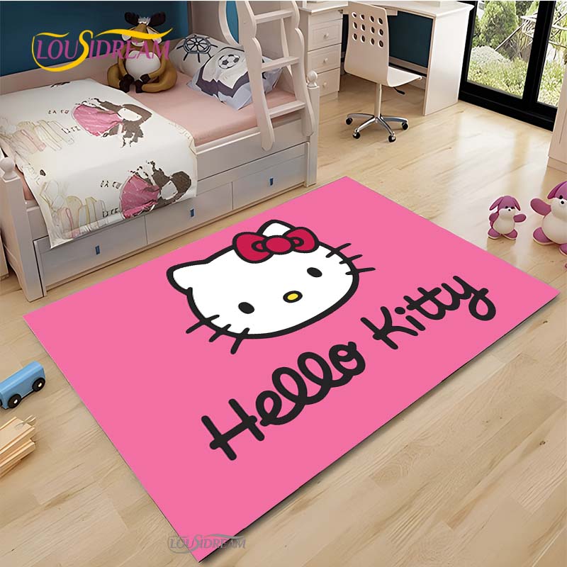 Hello Kitty kawaii Cartoon Anime Carpet for Living Room Bedroom Rug Kitchen Door Kids Un-slip Floor Mat Alfombra Birthday gift
