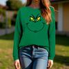 Women's Fashion Printed Long Sleeve Sweater Crewneck Stitching Top Casual Comfortable Pullover Top