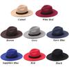 Women Men Vintage Stage Performance Wide Brim Woolen Panama Jazz Cap Cowboy Hat Fedora Hat