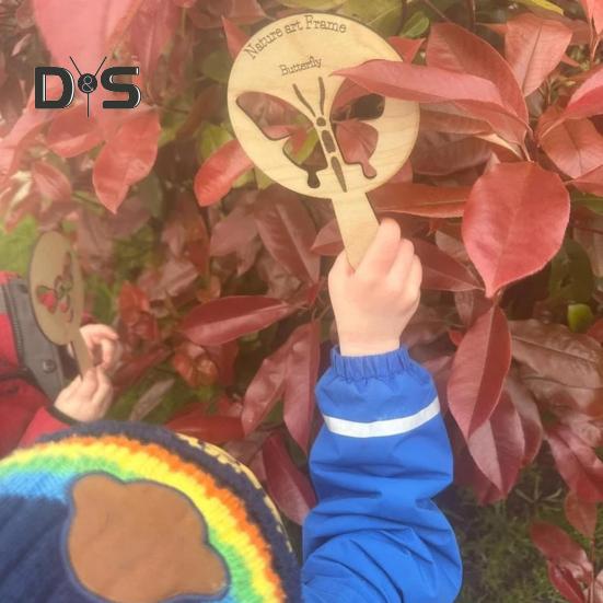 Nature Art Frame Wood Hollow Ladybug Bee Butterfly Frame Photography Prop Educational Art Tool Gift for Kids Nature Lovers