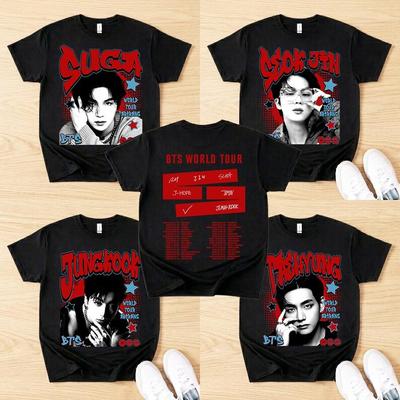 T-shirt Membre de Groupe de Garçons Kpop Édition Limitée 2026, Sweat Kpop, Cadeau de Tournée Bts, Merch de Tournée Mondiale, Arirang Kpop Bangtan, Cadeau Fandom Bts pour Fan