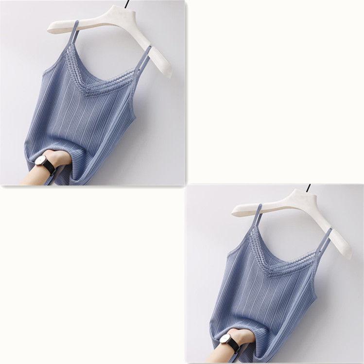 Lace Strap Loose Tank Top Women Summer Knit Plus Size Inner Wear