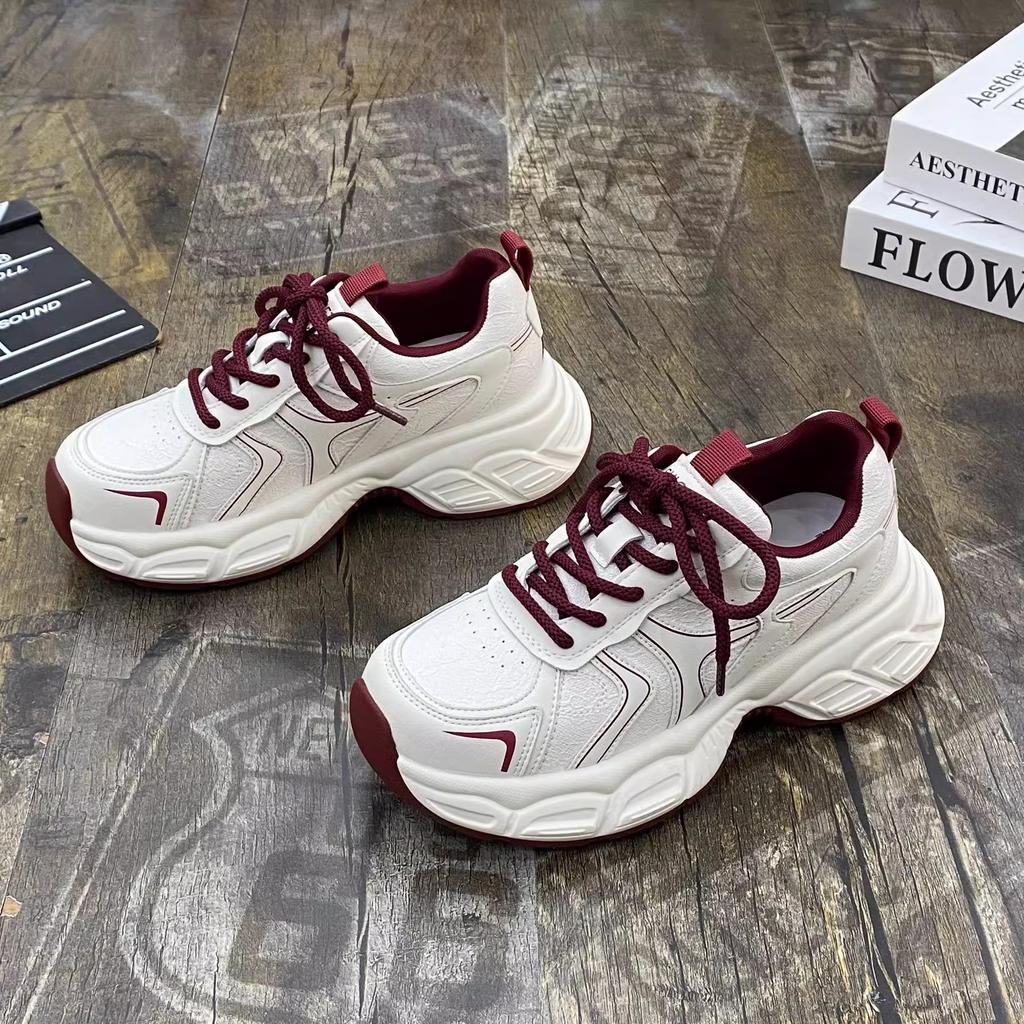 European platform dad shoes women's 2025 spring new super fire versatile height increase breathable lightweight casual sports shoes