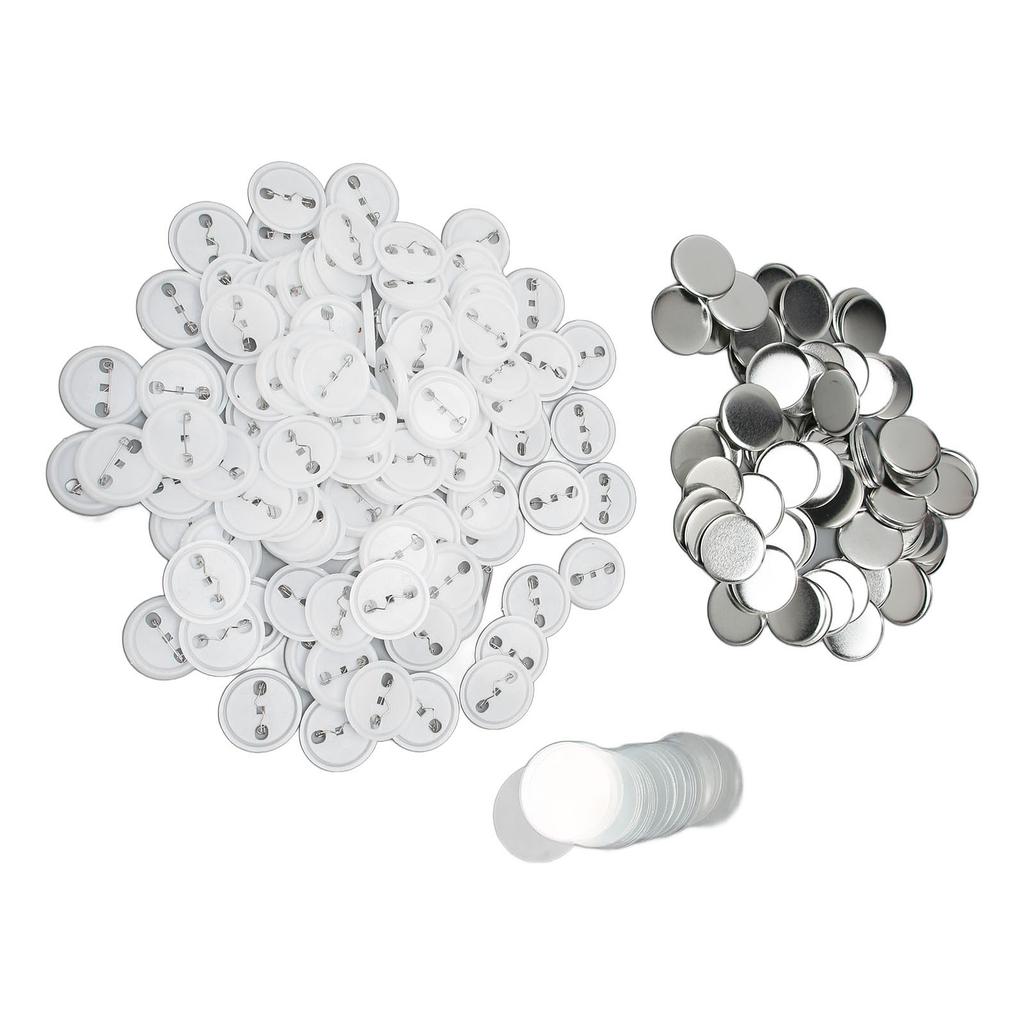 100 Set Pin Back Button Parts Tinplate Plastic Base Rustproof Widely Used Button Making Supplies for