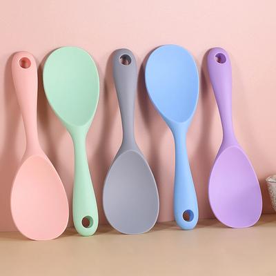 Gıda Sınıfı Silikon Pirinç Kaşığı Ev Yapışmaz Pot Yemek Kaşığı Yüksek Sıcaklığa Dayanıklı Mutfak Aletleri