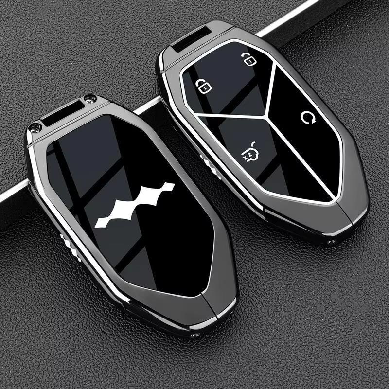 Car Key Case Cover Shell Fob For BYD Equation Leopard 8 Leopard 5 2025 2024 Zinc Alloy Leather Protection Holder Accessories