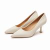 9 stylish simple solid color single shoes women's light mouth pointed head stiletto high heels women's temperament French women's shoes