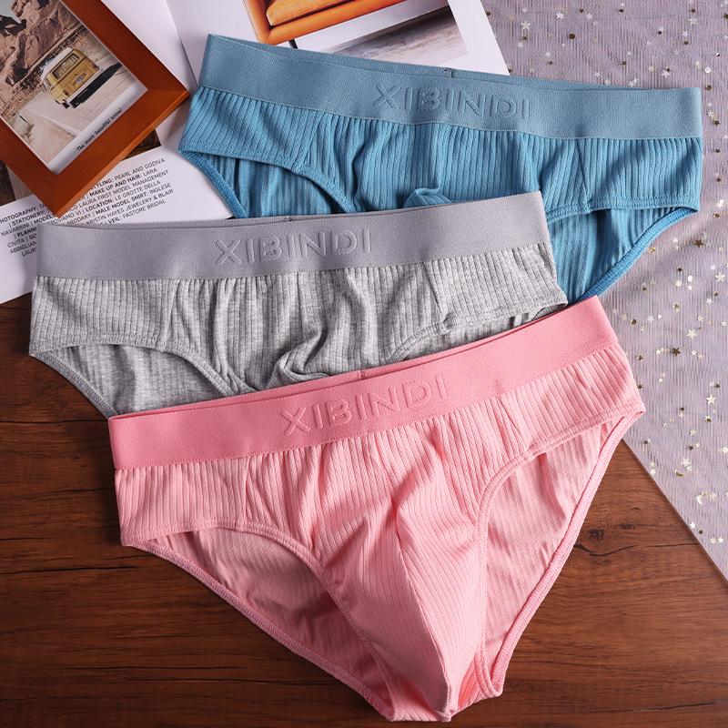Men's Breathable Low-Waist Triangle Briefs with U-Pouch - Plus Size Available.