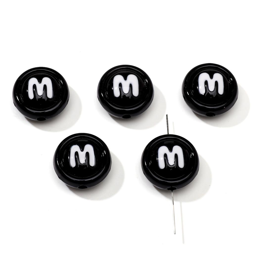 Double Sided Biscuit Charms Enamel M Drip Design for DIY Jewelry 2 or 10 Pcs
