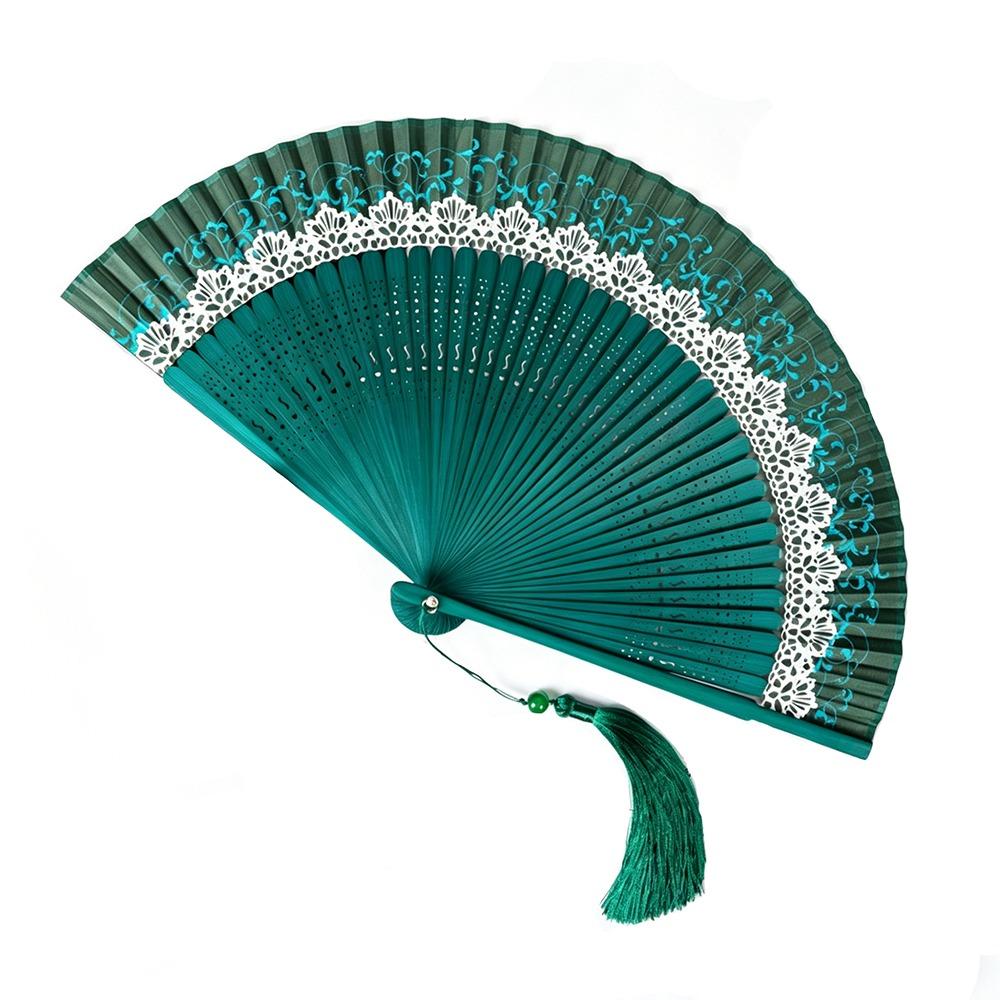 Silk Cloth Color Changing Folding Fan Bamboo Material Dance Fan Elegant Handicraft Fan Summer Use