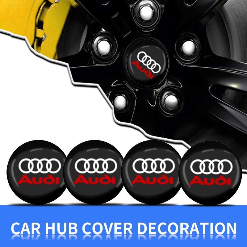 4pcs Car Wheel Center Hub Cap Logo Stickers Rim Cover Emblem Decal For Xmfk4 A1 A3 A4 A5 A6 A7 A8 Q2 Q3 Q5 Q7 Q8 S7 S8 S3 S4 RS5