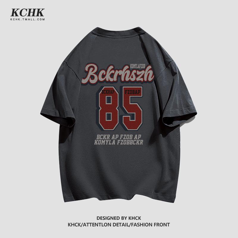 

Женская хлопковая футболка в американском ретро-стиле, черная, хип-хоп, свободного кроя, больших размеров, модный летний стиль L (95-120 jin) темно-серого