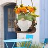 Swing Plant Pot Resin Cute Faceless Gnome Figurine Decorative Hanging Planter for Indoor Outdoor