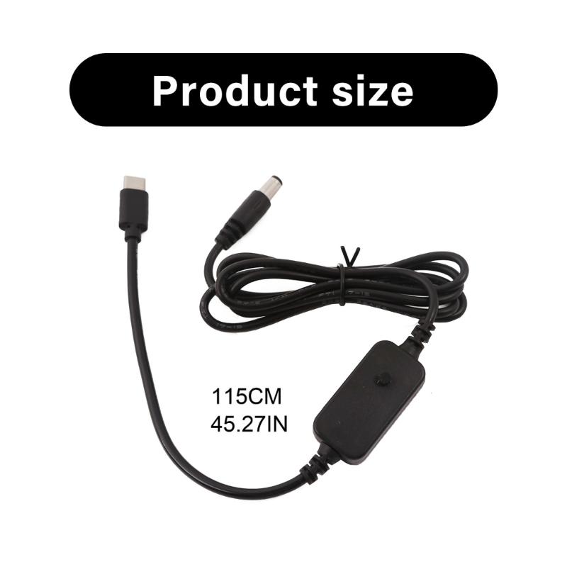 Adjustable Output USB C To  5.5x2.1mm Cable with 8 Connectors LED Display 5V 9V 12V 15V 20V for Electronics Charging