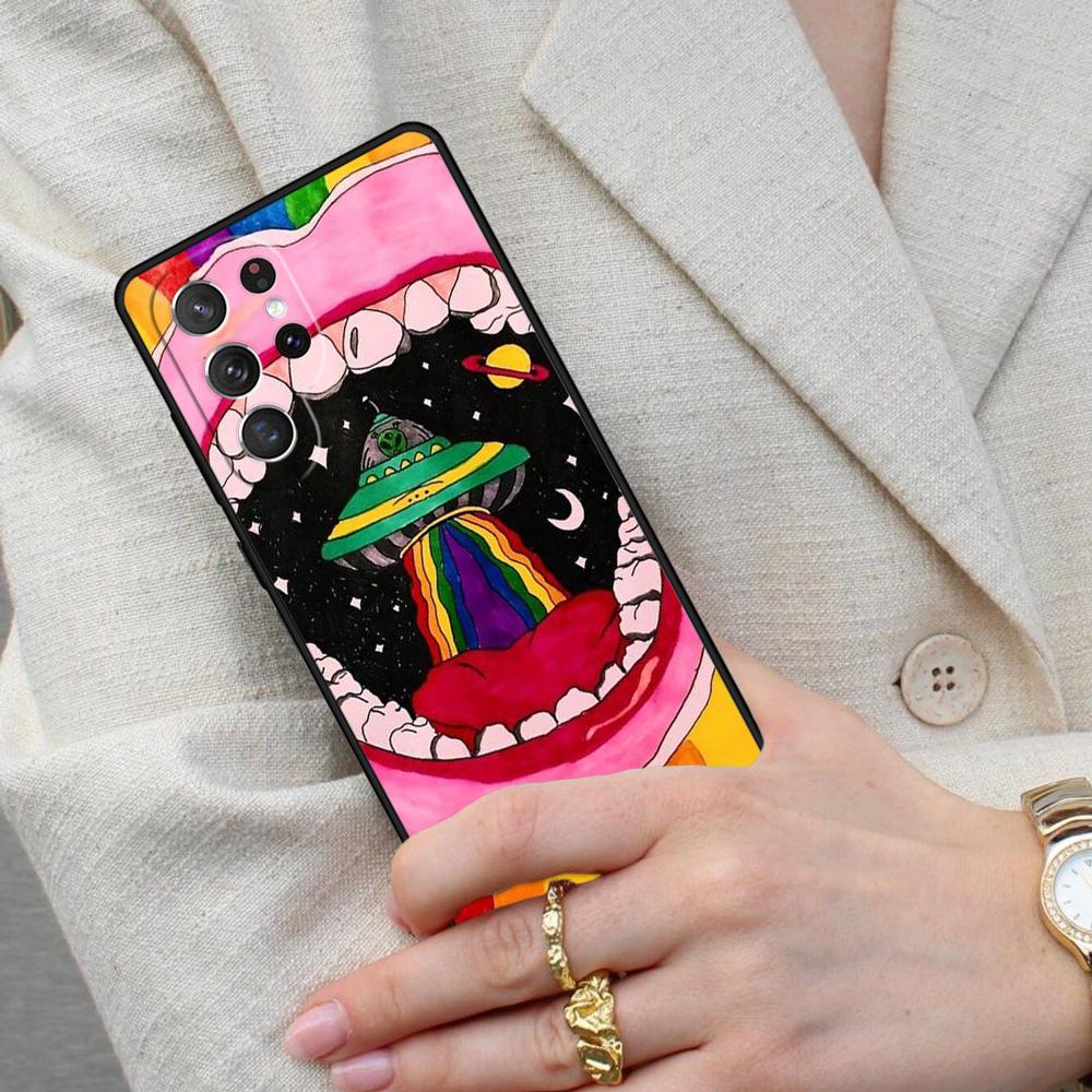 Aesthetics Cartoon Alien Space Funda Cell Phone Case for Samsung Galaxy S26 Ultra S25 S24 S23 S22 S21 S20 Note10 Cover