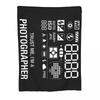 Photographer Camera Knitted Blanket Photography Gift Present Fleece Throw Blanket Home Couch Decoration Lightweight Bedspreads