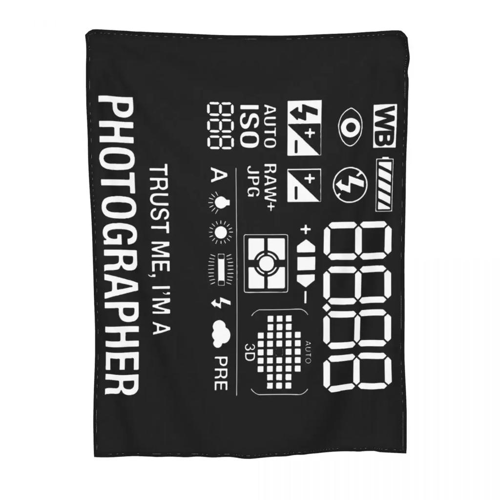Photographer Camera Knitted Blanket Photography Gift Present Fleece Throw Blanket Home Couch Decoration Lightweight Bedspreads