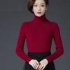 Black women's turtleneck thickened warm new sweater short winter pullover slim fit large size knitted bottoming shirt looks thin