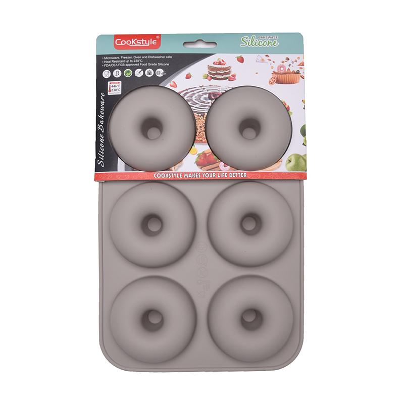 Silicone Donut Mold DIY Handmade Cake Mold Oven-resistant High Temperature Baking Round 6-cavity Cake Mold