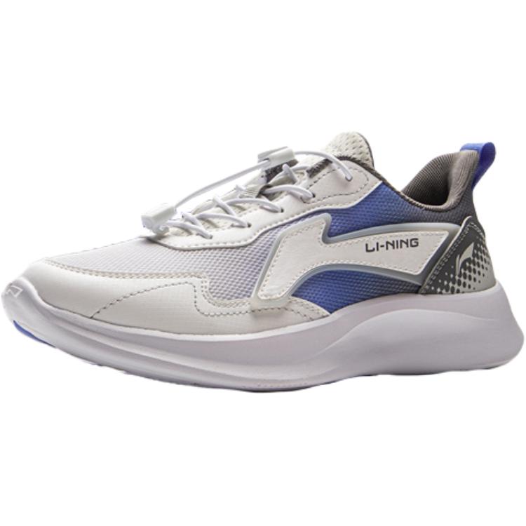 Li Ning Kids Sports Lifestyle Series Ling Yue Fashion Comfortable Shock Absorbing Durable Low Top Casual Shoes Kids Casual Shoes Blue White YKCV224-5