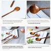 Food-Grade Wooden Spoon with Extended Handle - Anti-Scalding, Ideal for Mixing in Rice Cookers & Milk Pots, Engravable.