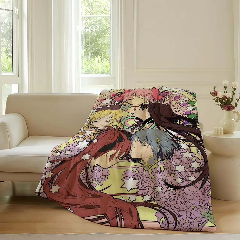 Anime Puella Magi Madoka Magica Blanket For Sofa Office Bed Plane Travel Sleep Read Relax Camping Soft And Warm