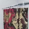 Luxury Red Marble Shower Curtain Elegant Gold And Black Print Waterproof Home Decor Bathroom Accessories Size Customizable For B