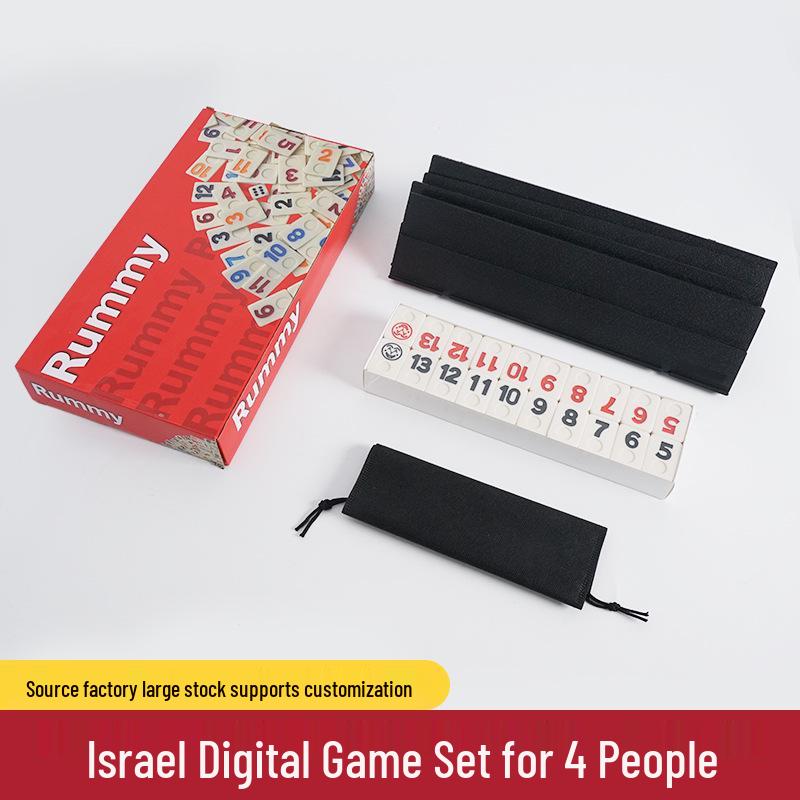 

Israeli Mahjong Rami Card Game: 4-Player Tabletop for Adults Domino