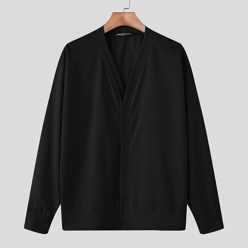 INCERUN Oversized Men Batwing Sleeve Buttons Up Casual Kimono Cardigan Tops