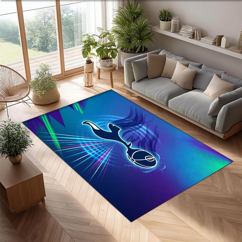 Tottenham Hotspur bedruckter Flanell-Teppich rutschfest weicher Polyester-Bodenbelag Indoor Dekorationsmatte für Schlafzimmer Wohnzimmer Sofa