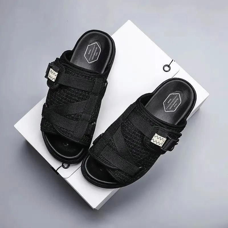 Plus Size 36-45 Summer Men Canvas Slippers Fashion Couple Fluorescent Slippers Flip-flops Comfortable Footwear Casual Shoes