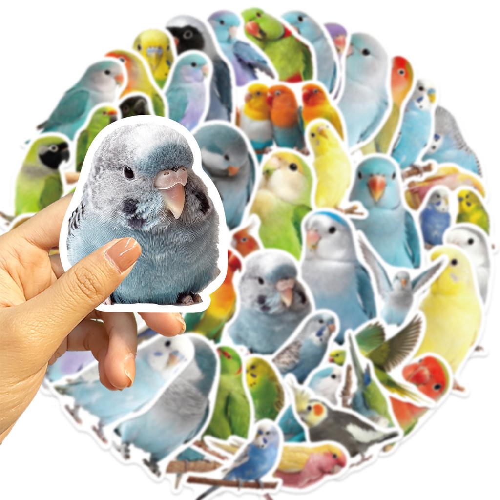 50PCS Cute Cartoon Parrot Graffiti Stickers Waterproof Vinyl Decals for Guitar Notebook Luggage DIY Decoration
