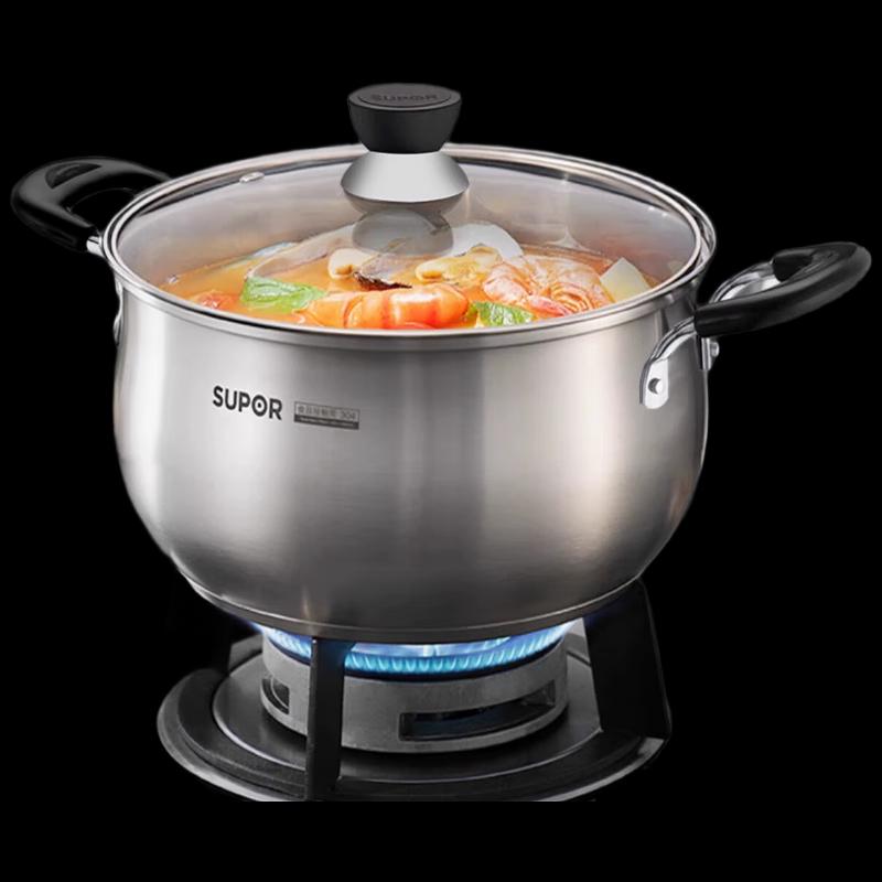 Supor 304 Stainless Steel Double Handle Soup Stew Pot