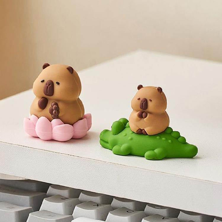 Computer Monitors Decoration Cartoon Capybara Animal Figurines Toy for Computer Screens Keyboards Dashboards Decors