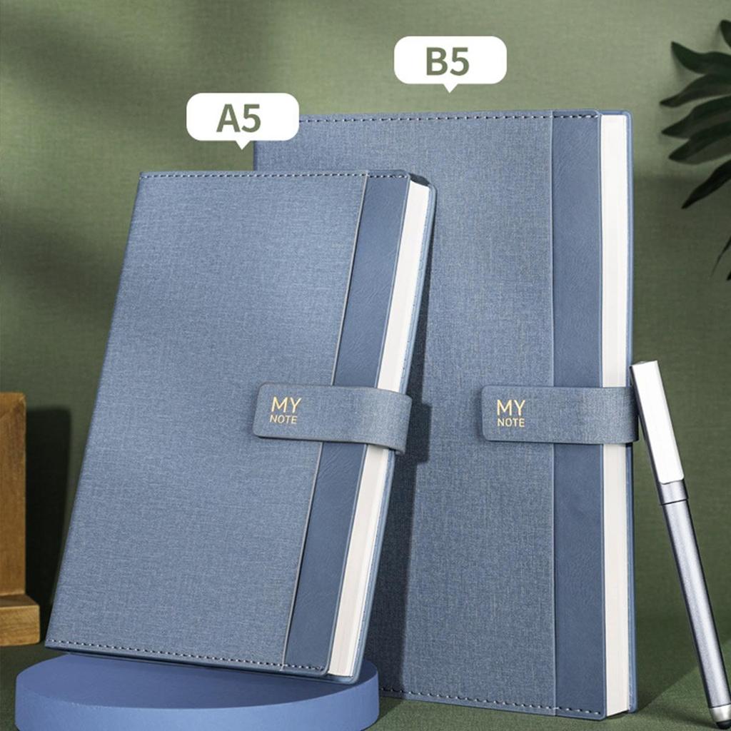 (Logo Engraving Possible) A5/B5 Leather Student Subject Notebook, Buckle Work Notepad, Business Meeting Record Book, Diary, Account Book