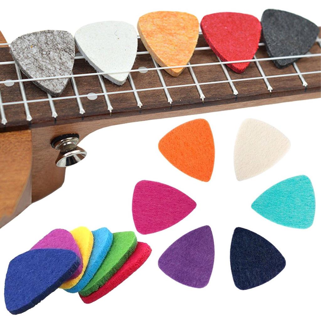 5Pcs 3.5mm Rainbow Felt Ukulele Picks, Soft Durable Thumb Picks for Acoustic, Electric, Bass & Multi-Instrument, Warm Tones  ZSY