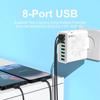 65W 8 Ports USB Charger QC Fast Charging EU/US/KR/UK Plug Fast Charger Power Adapter For iPhone 15 Xiaomi Samsung Wall Charger