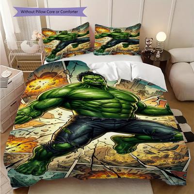 Superhero Comic Book Cover Art Threepiece Set 1 Duvet Cover 2 Pillowcase Without Core Christmas Birthday Gift Bedding Set