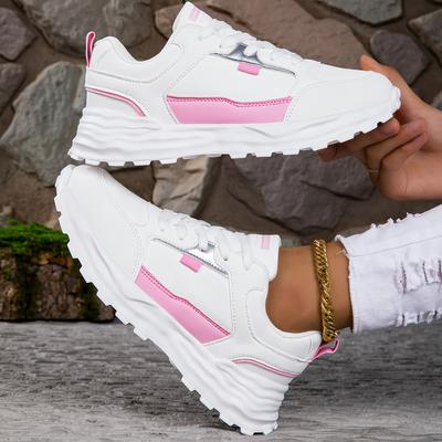 Sportliche Dad-Schuhe für Damen, rosa Sneakers, atmungsaktive Plateauschuhe