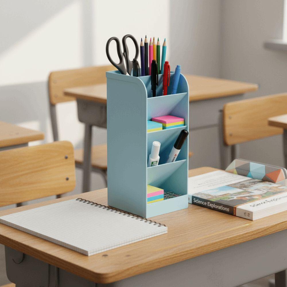 Oblique Insertion Type Large Capacity Pen Container Desktop Organizer  Stationery Display