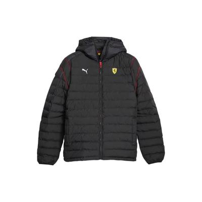 X Współpraca Ferrari Racing Kurtka Ferrari Race MT7 Ecolite z podszewką Jednokolorowa z kapturem z długim rękawem Slim Fit Zapinana na zamek Kurtki męskie 620934-01