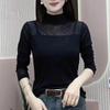 2025 Women's Rhinestone Long Sleeve High Neck Slimming T-Shirt, Versatile & Stretchy Hot Seller