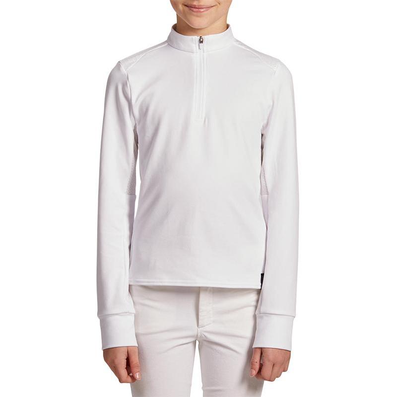 

DECATHLON Outdoor Однотонная футболка с длинным рукавом в повседневном стиле прямого кроя для детей, белая 140 белый