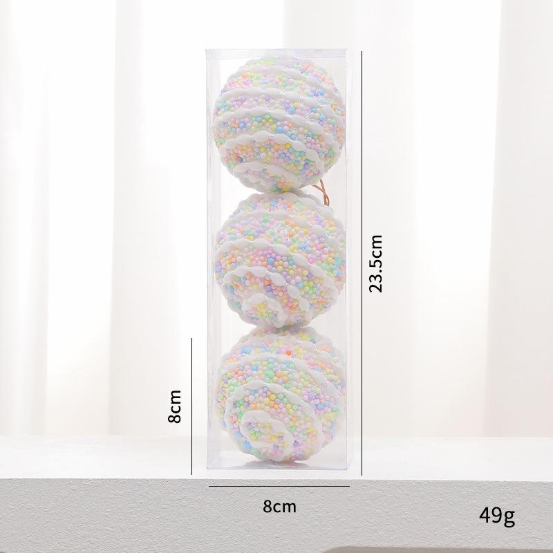 8CM Macaron Color Foam Christmas Ball Set - Creative Holiday Decorations