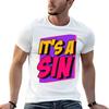 Its a Sin Tv Show Salutation Comic Title TShirt Soft Basic Cotton Short Sleeve Tee