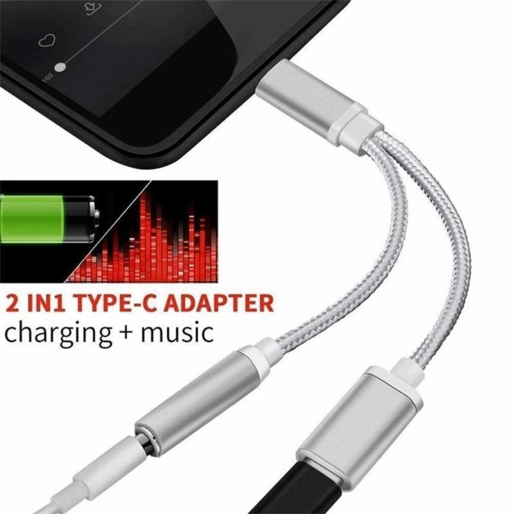 3.5mm 2 In 1 3.5mm Jack Audio Cables Type-C To 3.5mm Connector Type C To 3.5 mm Adapter Usb C Cable